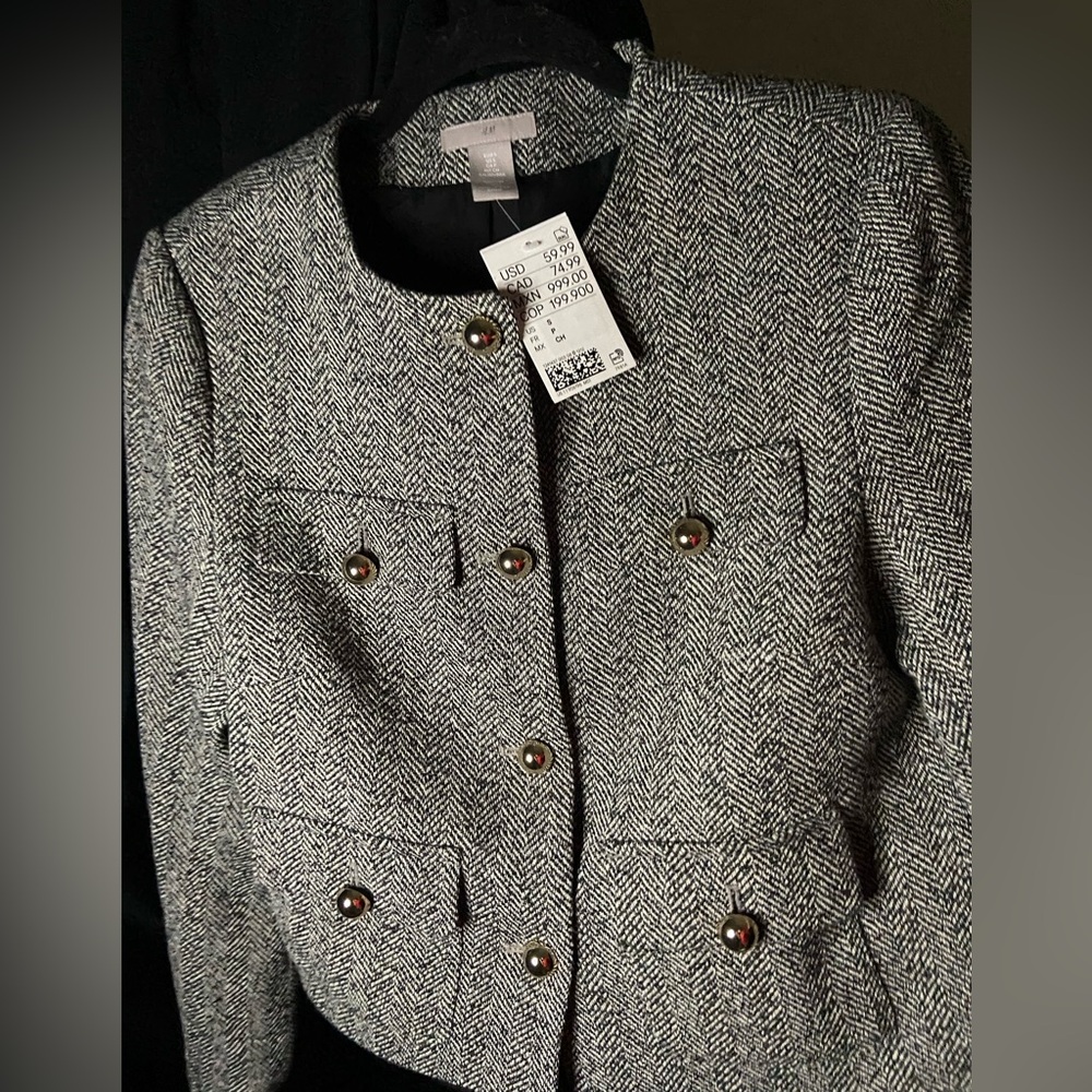 H&M Gray Blazer Tailored Suit Jacket - Picture 1 of 2